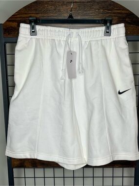 Nike White Women’s Loose Fit High Rise Athletic Drawstring Shorts